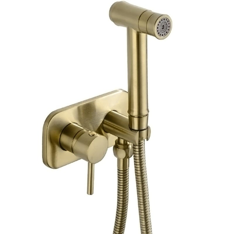 TRUSTMI Bathroom Concealed Hot and Cold Bidet Spray Set Hand Held Sprayer Shattaf Warm Water Toilet Attachment, Brushed Gold - Image 1